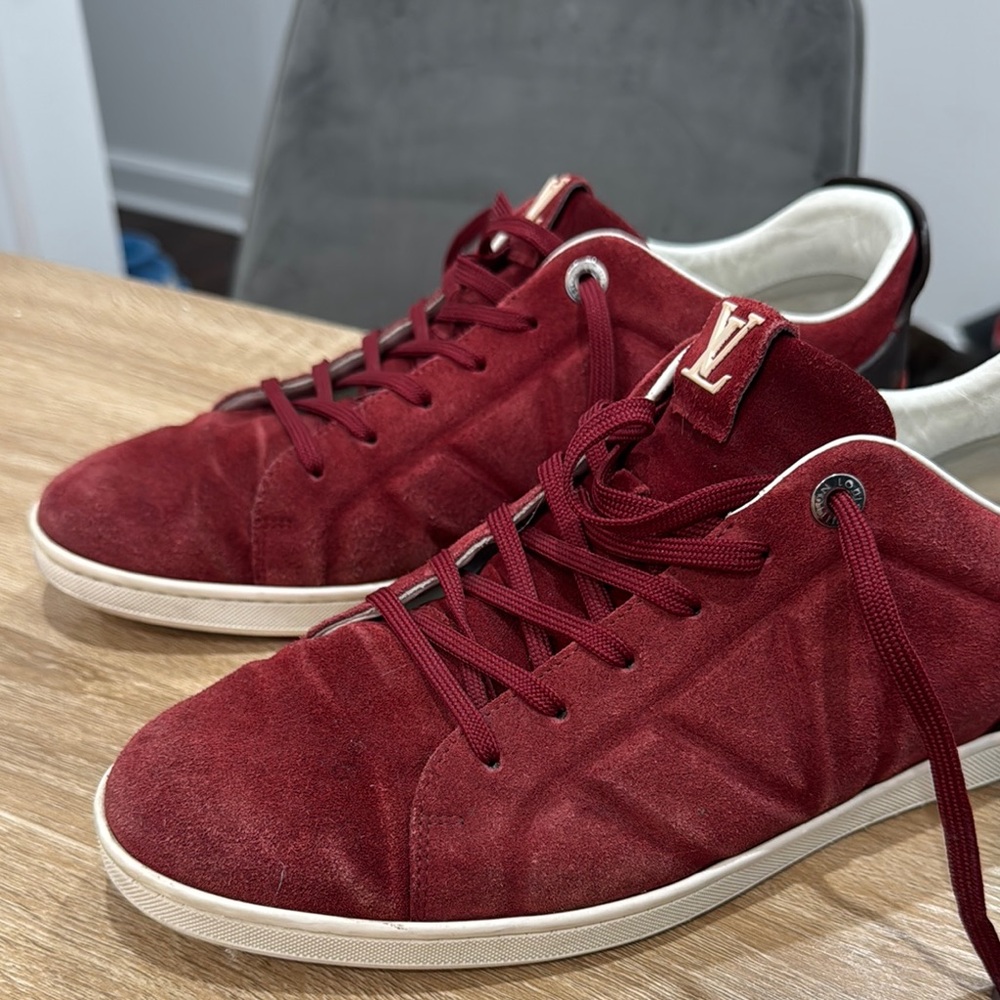 Louis Vuitton Red Sneakers Suede Low-Top - Picture 9 of 10